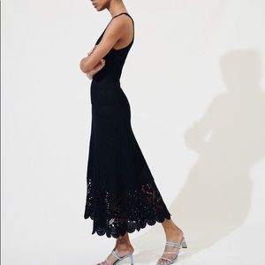 MAJE NEW LONG CROCHET DRESS BLACK SIZE 36